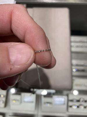 My repaired chain, please note the yellow gold over my white gold chain
