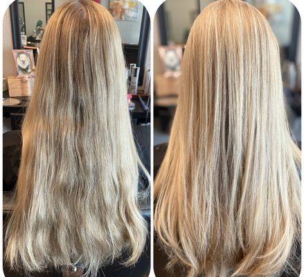 Before and after bonding session