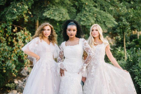 Various wedding gowns