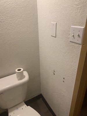 Toilet roll ripped off wall