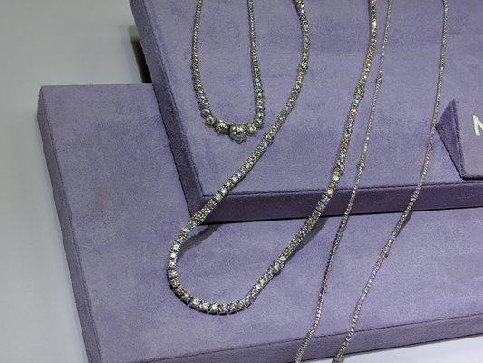 Diamond Tennis Necklaces of all sizes