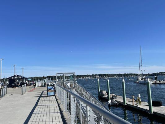 The Salem Ferry (to and from Boston) docks right next to the landing.