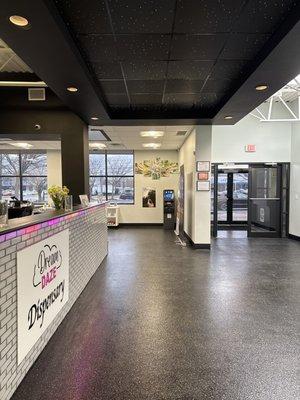 Step into our bright, modern lobby--good vibes, sleek design, and a starry ceiling that sets the tone for an elevated experience