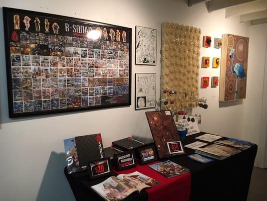 B-Squad Comics, Tapigami, and handblown art glass and sculptures available for sale!