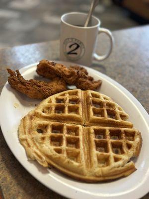 Chicken and waffles.