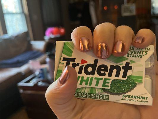 Terrible at taking nail pics but obsessed with this rose gold