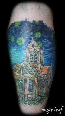 Van Gogh Color Tattoo Calf Piece