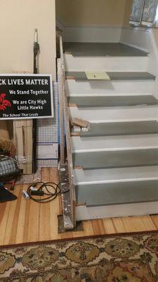 Stairway at 743 Kirkwood Ave before rebuilding