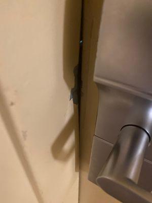 Door looked jimmied.