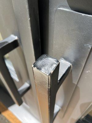 Door handle after I've touched it up several times