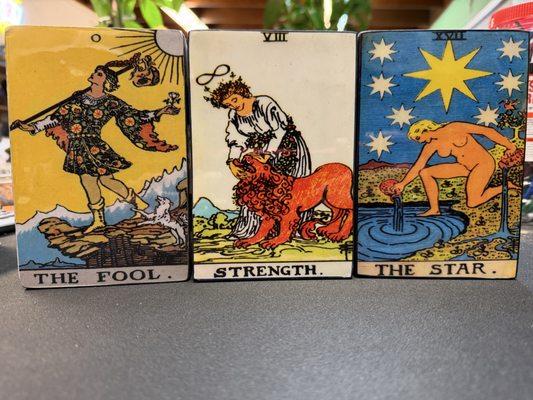 Tarot Card boxes in shop. Hold a card deck or anything you would like in the box. They look amazing.