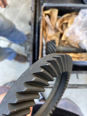 Wear marks on the gears as well as more chips