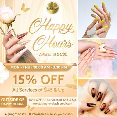 HAPPY HOURS AT LAVISH NAILS GALLERY!