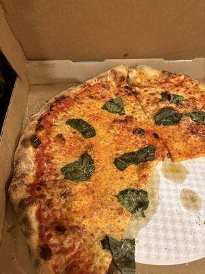 Cheese pie with fresh Basil.