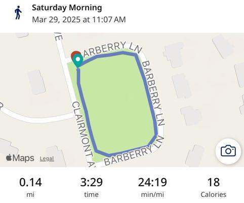 Loop around the small park