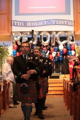 Bagpiper Darrell Calvillo