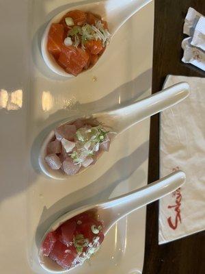 Tri-Color Spoon (Salmon. Yellowtail and the Tuna