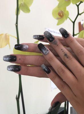 NexGen Nails Ombré Dipping Powder Black & Silver !!!