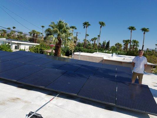 9.8kW in Palm Springs, CA. Flat roof.