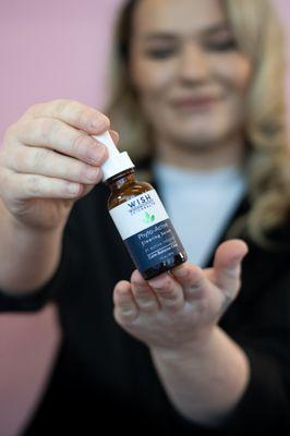 WISH- Wisdom Inspired Skin Health. This is the skincare line I use in my Spa. Welcome to the future, skincare backed by science with results