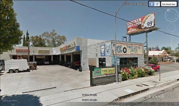 Fox Tire and Auto is in Northridge on Nordhoff Blvd, just West of Tampa on the North side of the street