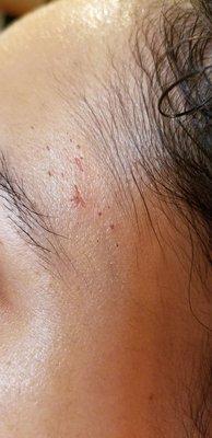 Cuts with the threat.