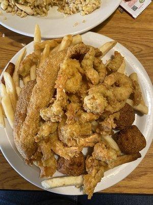 Fried fish, shrimp & crawfish tails