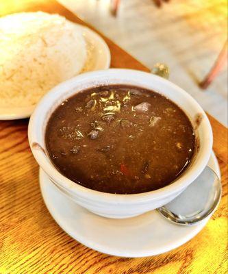 White rice and beans