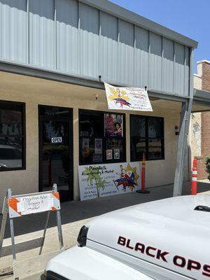 In front of the store