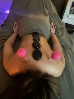 Hot stone and cupping massage!!