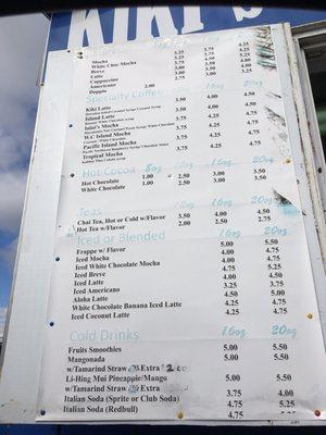 Menu board