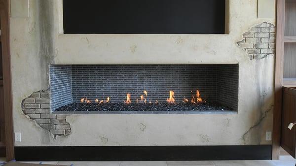 Custom fireplace and mantel