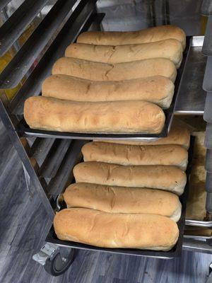 The freshly baked bread for the Subs.