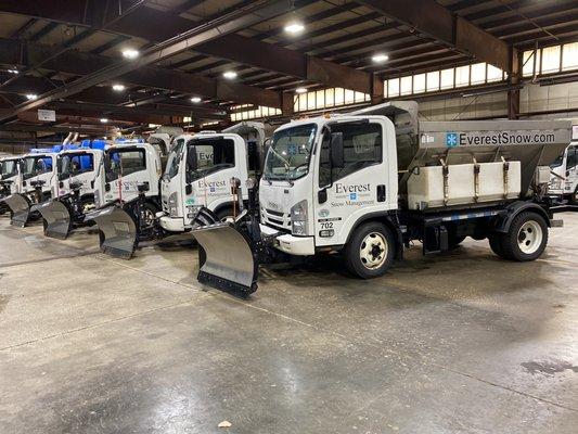 Snow plowing and salt spreading equipment