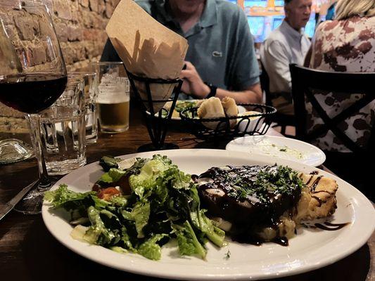 Portobello Tatin and Poulet Cordon Bleu Bouchon