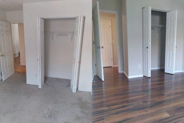 Master laminate, painting and light fixture remodel