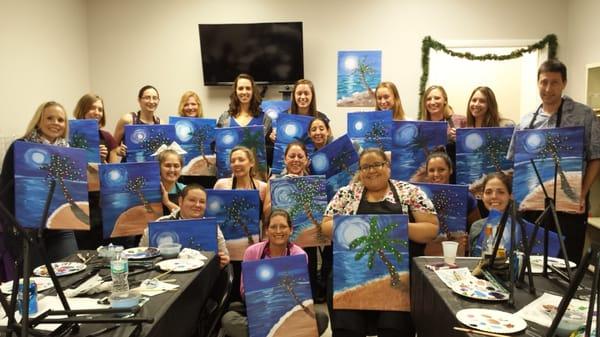 Christmas palm. Great idea for a private party event.