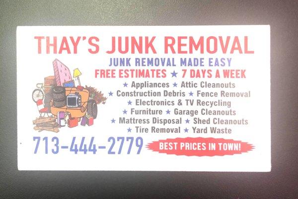 Thay’s Junk Removal