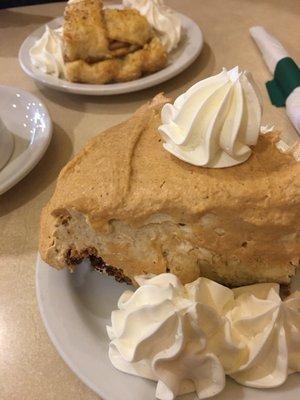 Fantastic assortment of delicious pies. These are the Pumpkin Extreme and your basic Apple.