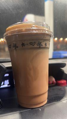 This is the queen bee with raspberry and chocolate cold foam