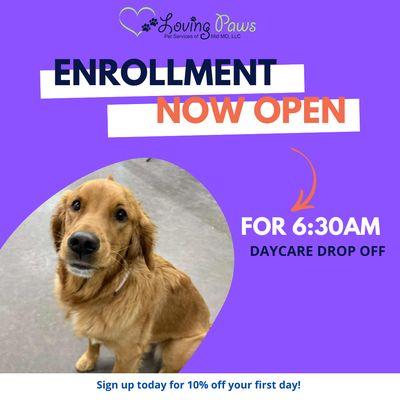 We now open at 6:30 Mondays and Wednesday!