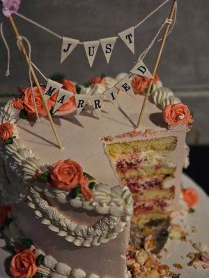 This heart shaped vintage style cake was a huge hit!