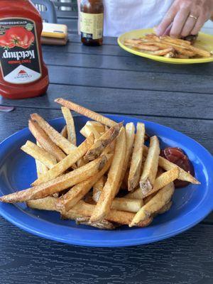 hand cut, freshly made french fries.