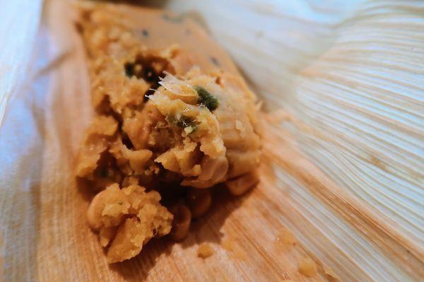 Sweet corn tamale (inside)