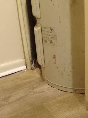 The Hotwater Heater is leaking should be in a pan . However, the Manager started this Unit is ready for Move-in.