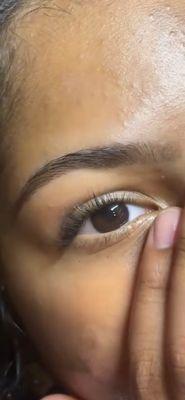 Right Brow After Waxing and Tint