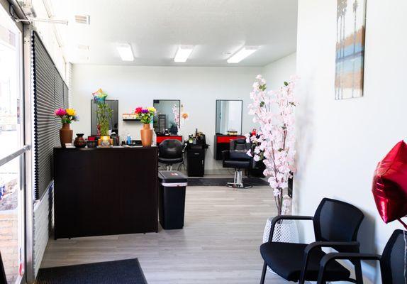Entry way and seated area at Kay's Hair & Nails.