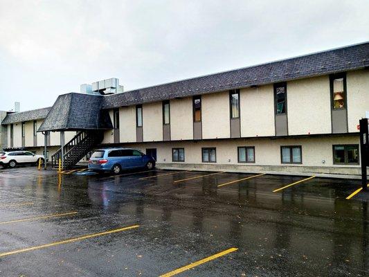 Second floor entrance off of Laurel Street side.  Secured private arctic entry leads directly into the reception desk and guest waiting area