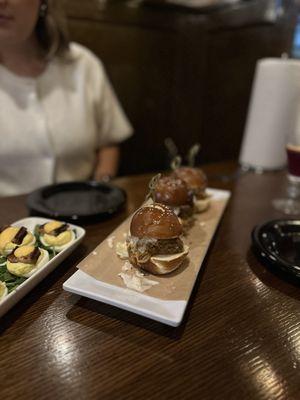 Deviled Eggs and Pork Sliders