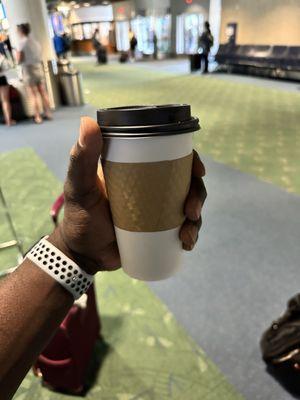 Black coffee with some cream